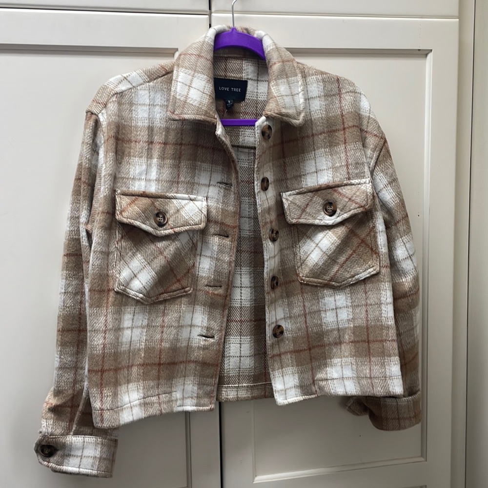 NWT Cropped Flannel Shacket